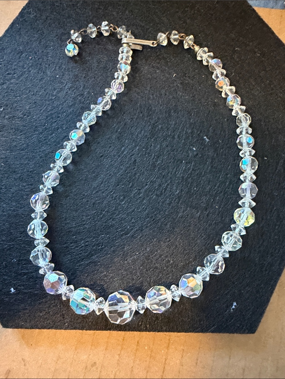 Vintage Crystal Aurora Borealis Beaded Necklace - Women Jewelry